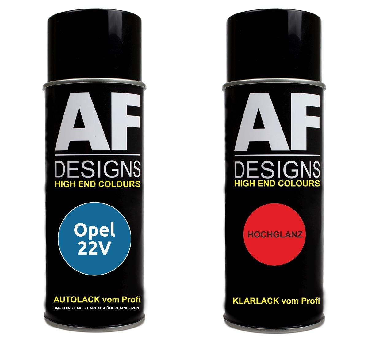 Alex Flittner Designs Autolack Spraydose Set für Opel 22V TRUE BLUE metallic Basislack Klarlack Sprühdose 400ml von Alex Flittner Designs