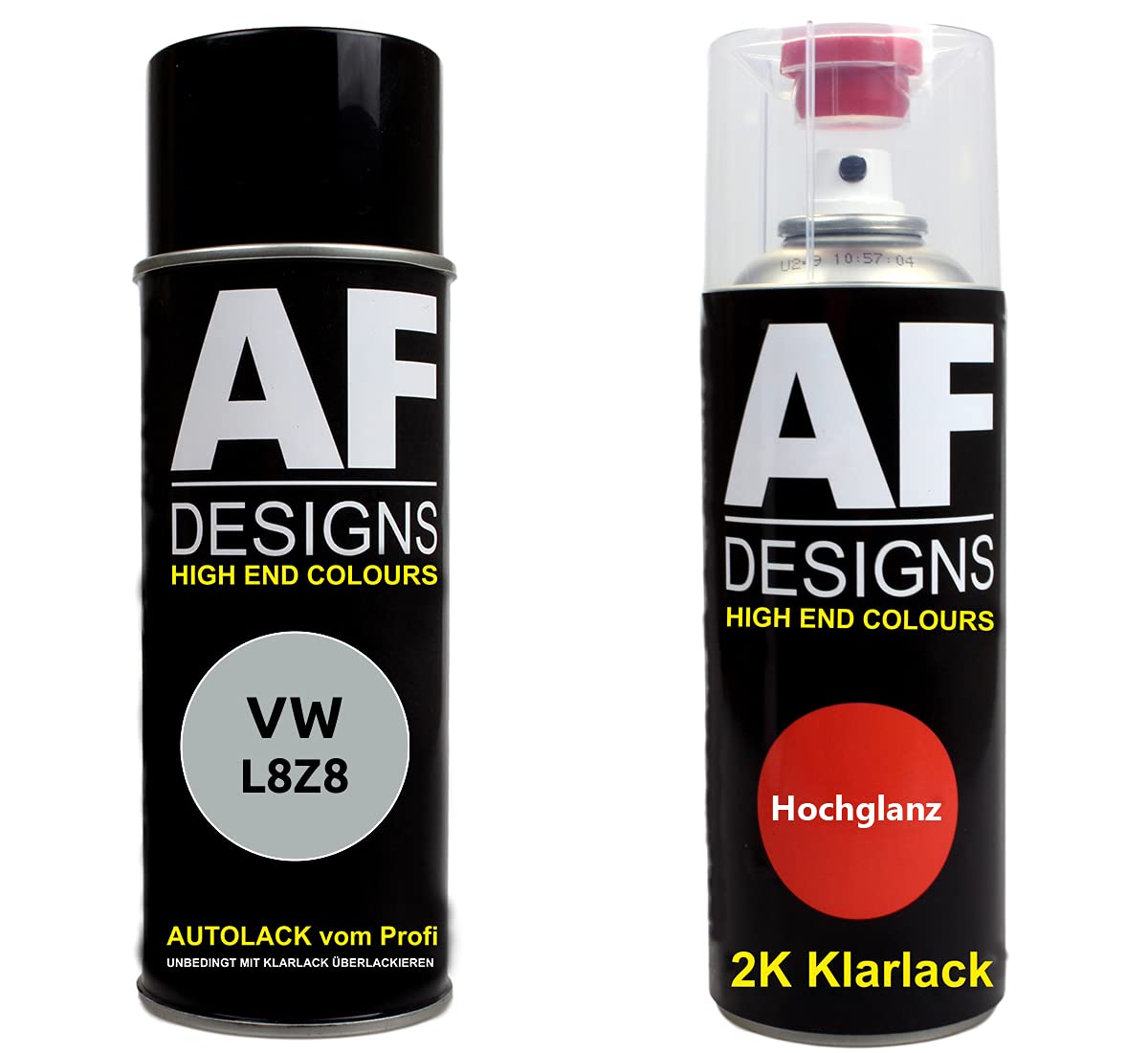 Alex Flittner Designs Autolack Spraydose Set für VW L8Z8 Brillantsilber Metallic 2K Klarlack Basislack Sprühdose Spraydosen 2x400ml Alex Flittner Designs Autolack Spraydose Set für VW L8Z8 Brillantsilber Metallic 2K Klarlack Basislack Sprühdose Spraydosen 2x400ml von Alex Flittner Designs