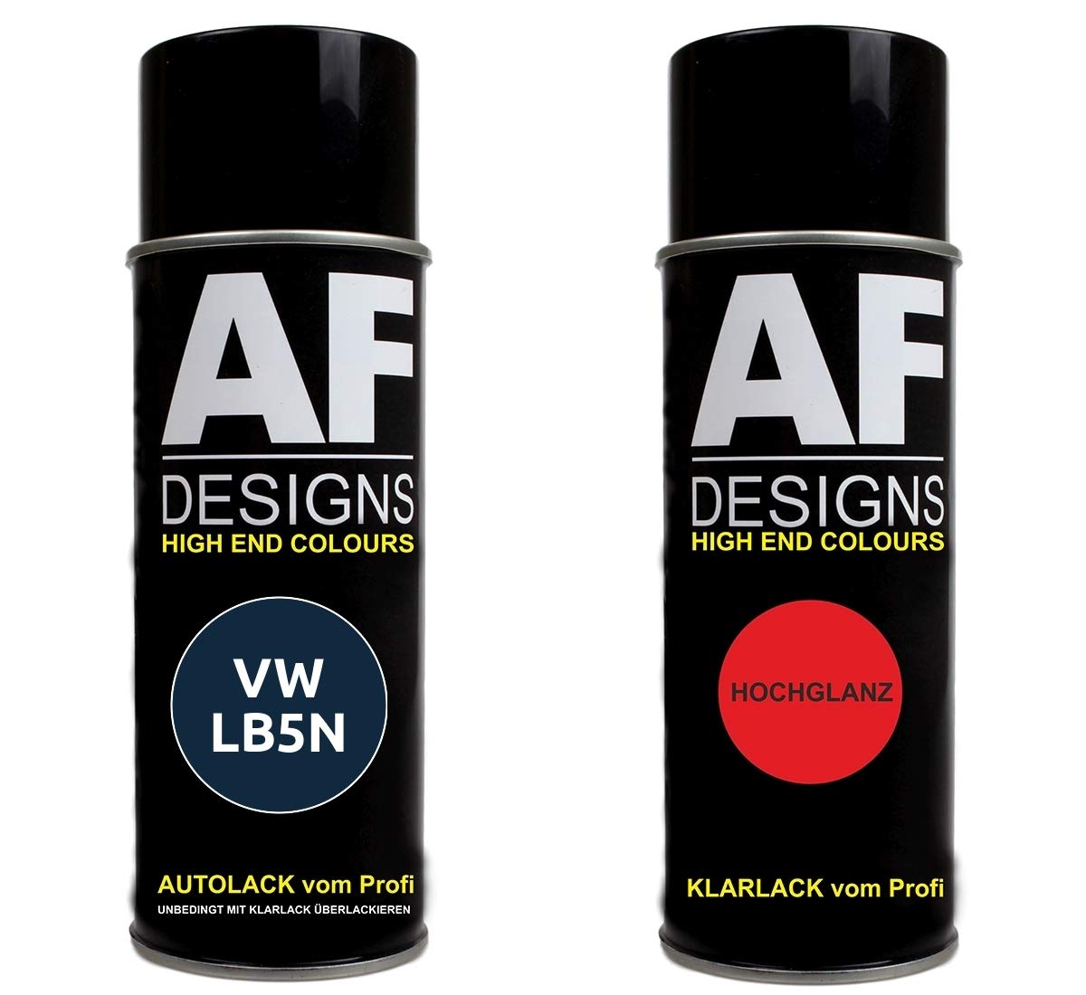 Autolack Spraydose Set geeignet für VW/Volkswagen Indigoblau Perl LB5N Basislack Klarlack Sprühdose 400ml von Alex Flittner Designs