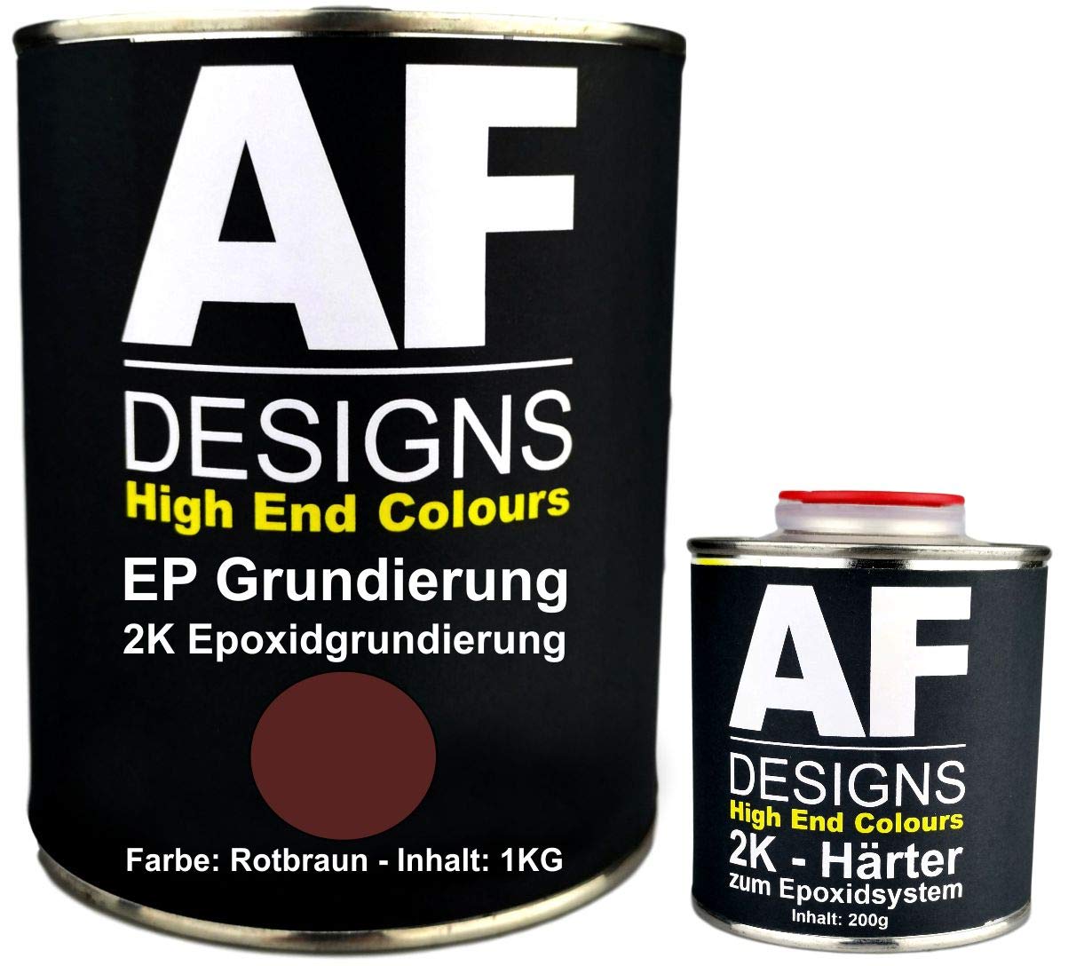 Alex Flittner Designs Epoxidfüller 1,20kg 2K Grundierung Füller EP Füller in rotbraun für Autolack Rostschutz von Alex Flittner Designs