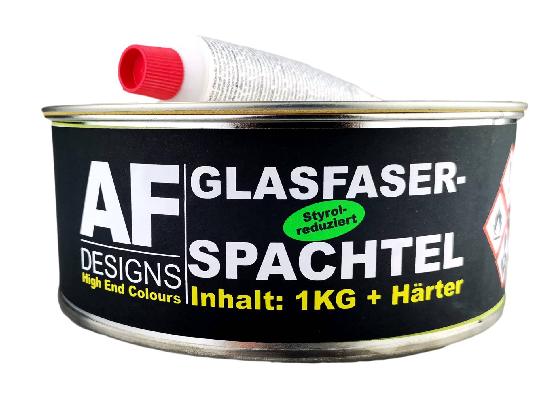 Alex Flittner Designs Glasfaserspachtel 1kg & Härter GFK Faserspachtel Spachtelmasse Autolack Füllspachtel von Alex Flittner Designs