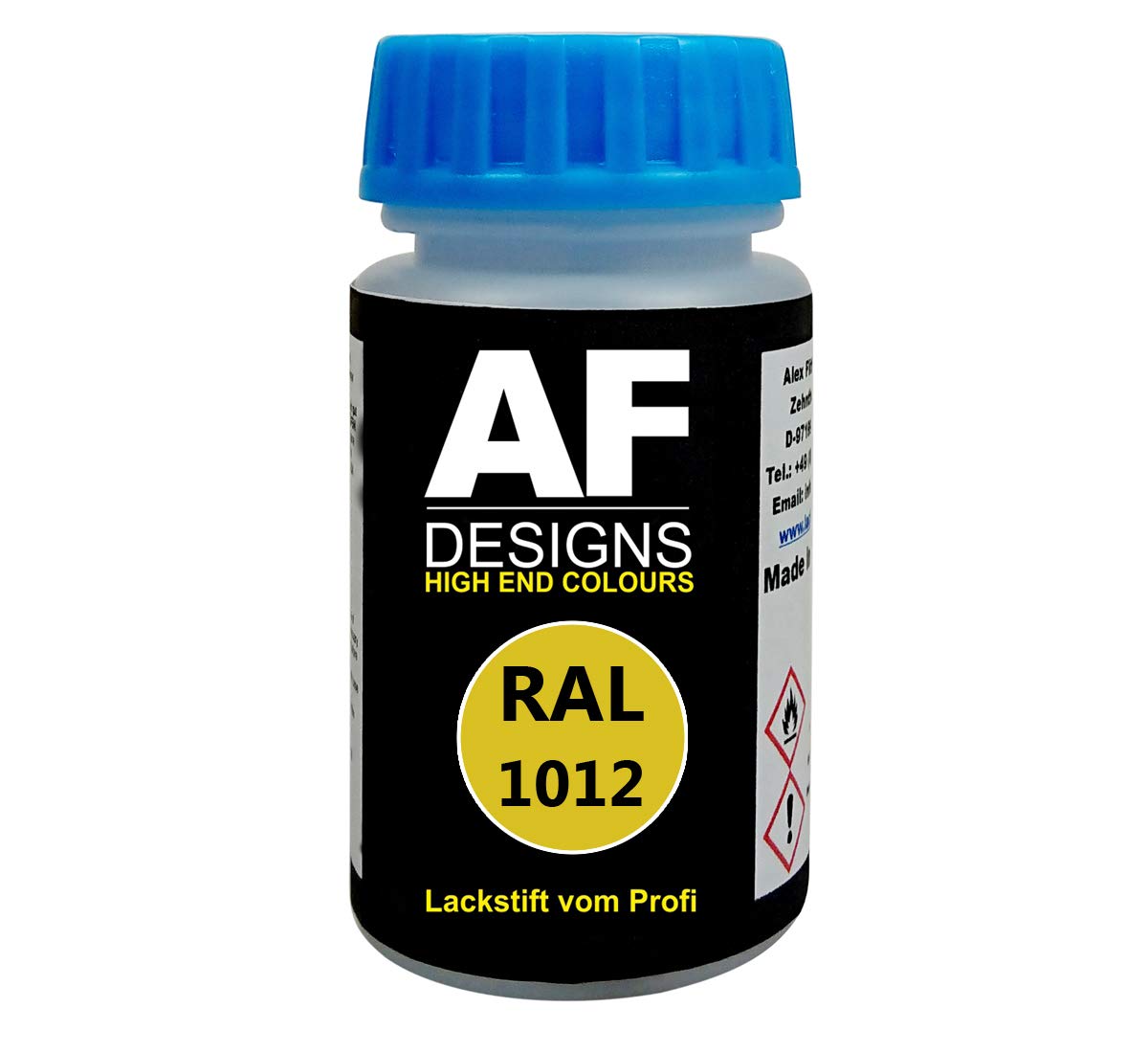 Alex Flittner Designs Lackstift RAL 1012 ZITRONENGELB glänzend 50ml schnelltrocknend Acryl von Alex Flittner Designs