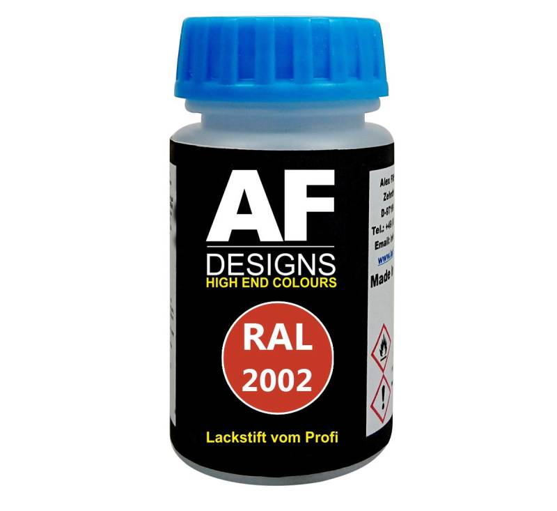 Alex Flittner Designs Lackstift RAL 2002 BLUTORANGE matt 50ml schnelltrocknend Acryl von Alex Flittner Designs