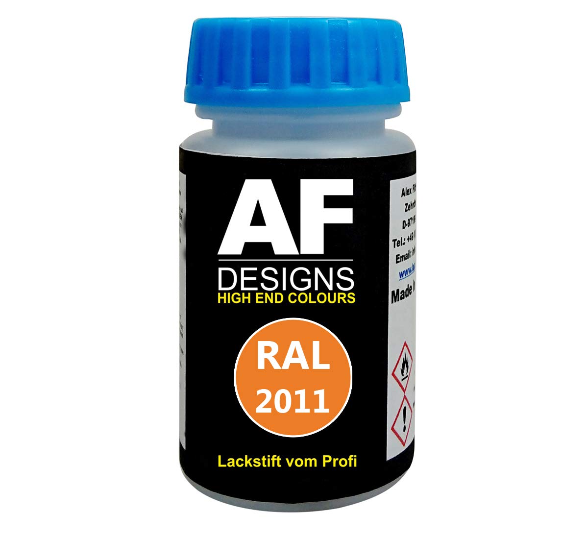 Alex Flittner Designs Lackstift RAL 2011 TIEFORANGE stumpfmatt 50ml schnelltrocknend Acryl von Alex Flittner Designs