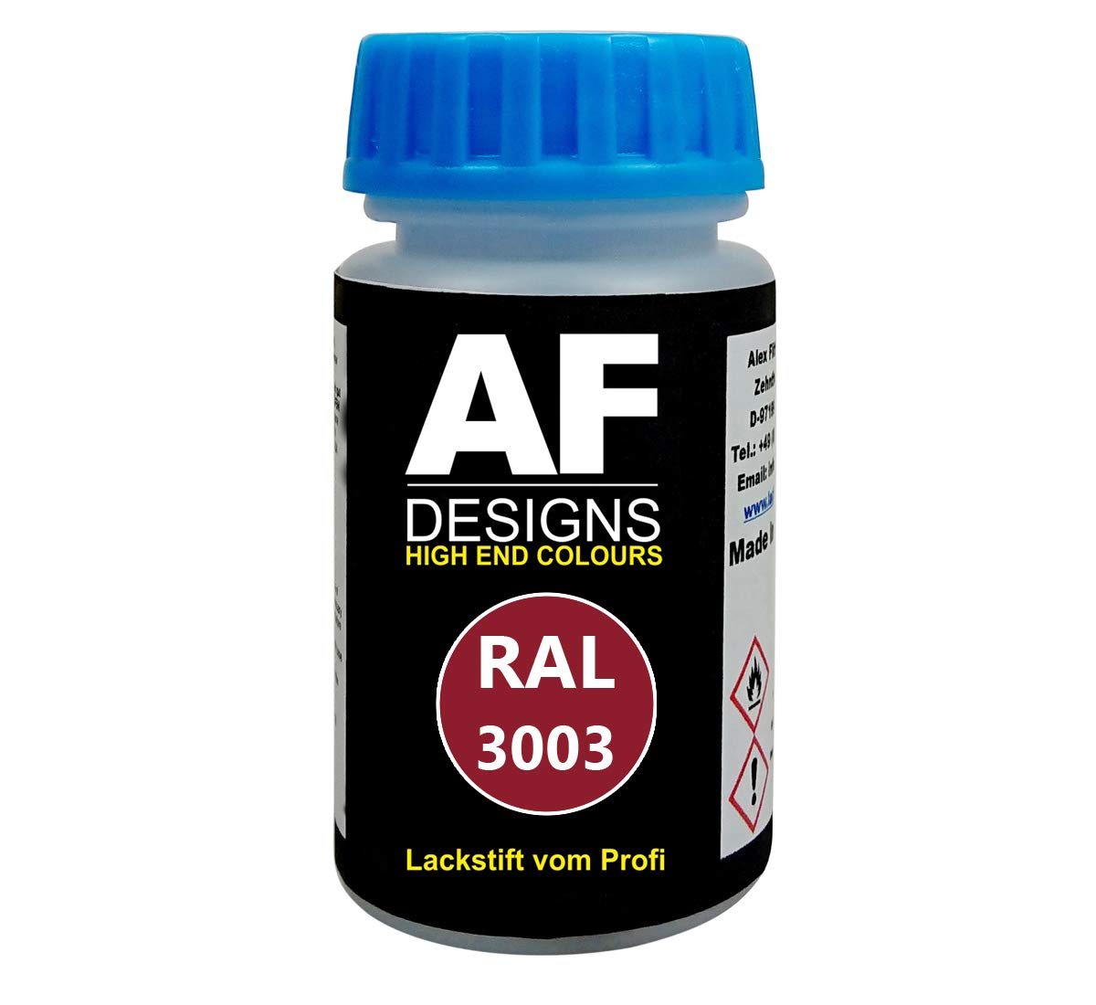 Alex Flittner Designs Lackstift RAL 3003 RUBINROT seidenmatt 50ml schnelltrocknend Acryl von Alex Flittner Designs