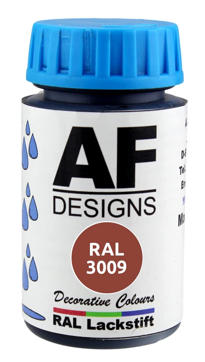 Alex Flittner Designs Lackstift RAL 3009 OXIDROT glänzend 50ml Holz Metall Möbel Bad Retuschierlack Reparaturlack von Alex Flittner Designs