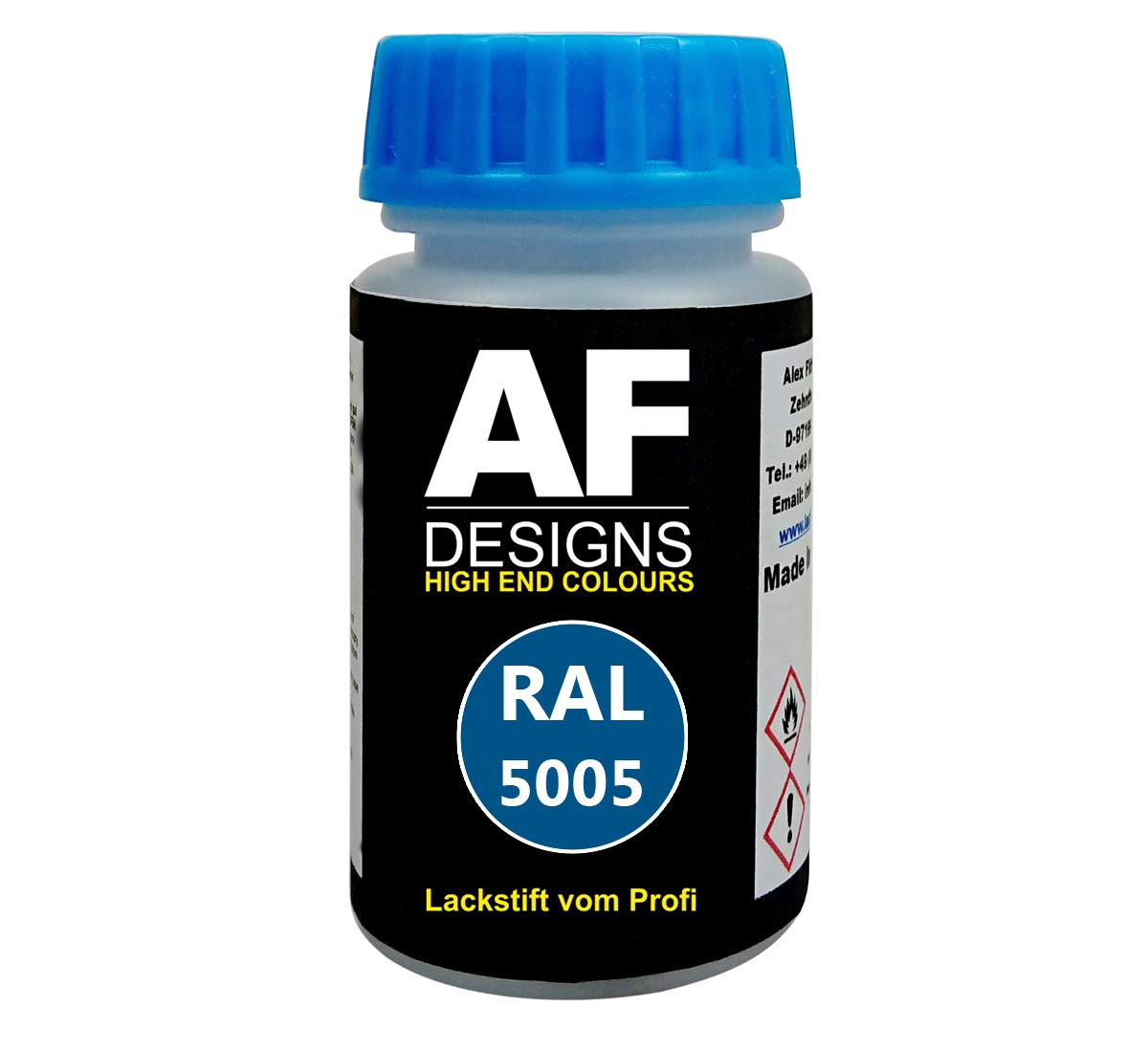 Alex Flittner Designs Lackstift RAL 5005 SIGNALBLAU matt 50ml schnelltrocknend Acryl von Alex Flittner Designs