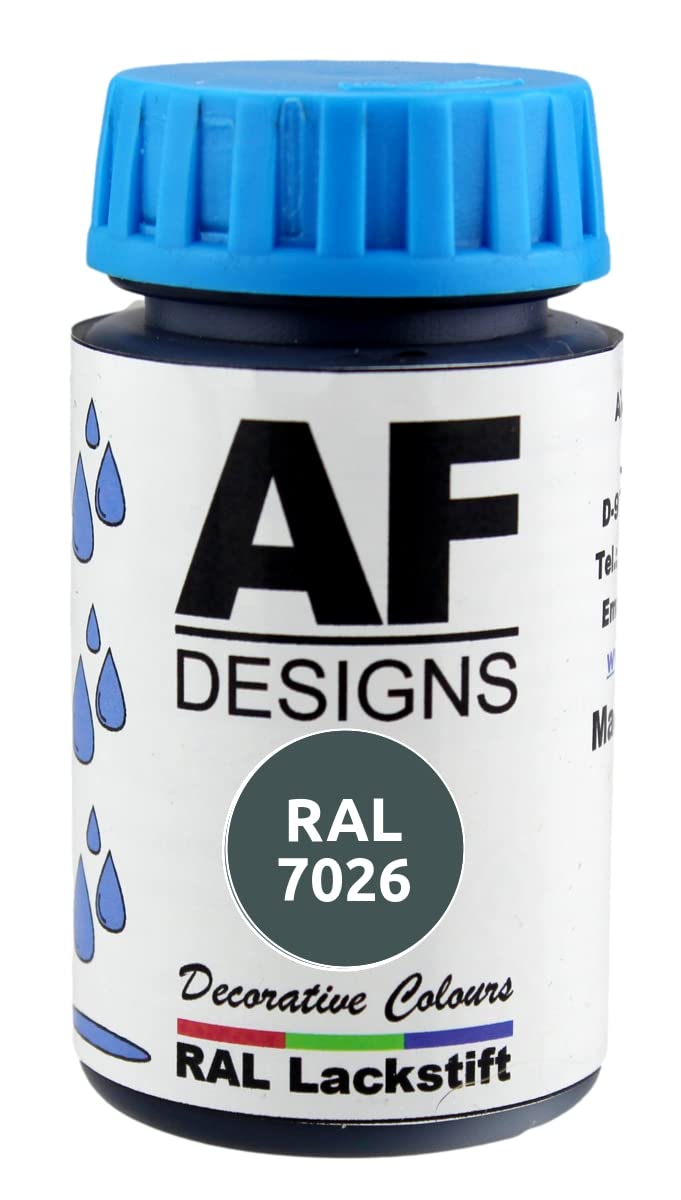 Alex Flittner Designs Lackstift RAL 7026 Granitgrau glänzend 50ml Holz Metall Möbel Bad Retuschierlack Reparaturlack von Alex Flittner Designs