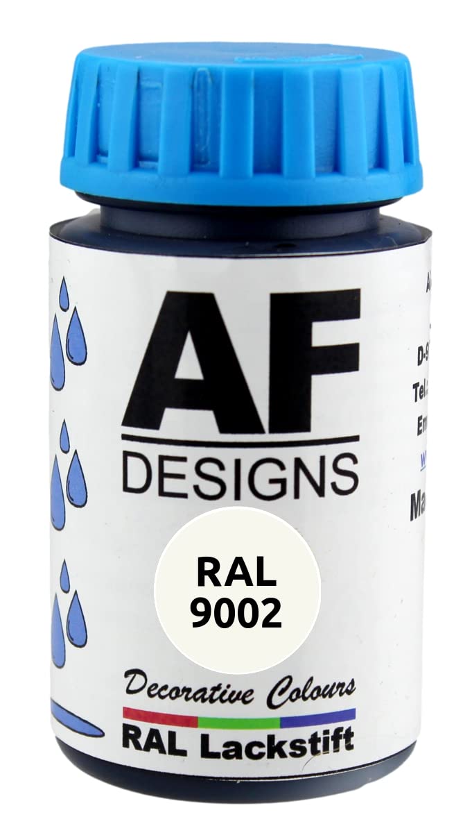 Alex Flittner Designs Lackstift RAL 9002 GRAUWEISS glänzend 50ml Holz Metall Möbel Bad Retuschierlack Reparaturlack von Alex Flittner Designs