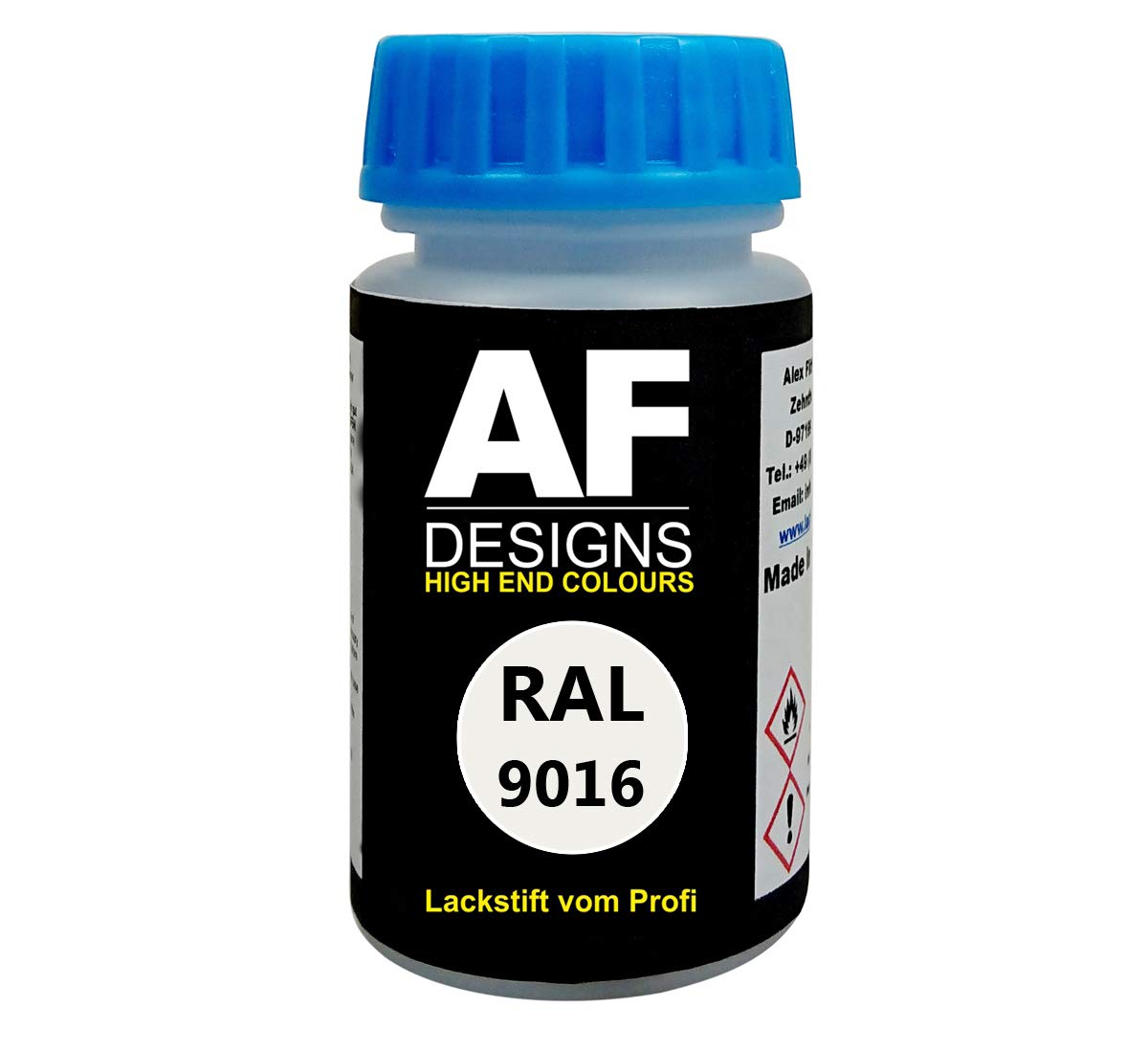 Alex Flittner Designs Lackstift RAL 9016 VERKEHRSWEISS seidenmatt 50ml schnelltrocknend Acryl von Alex Flittner Designs