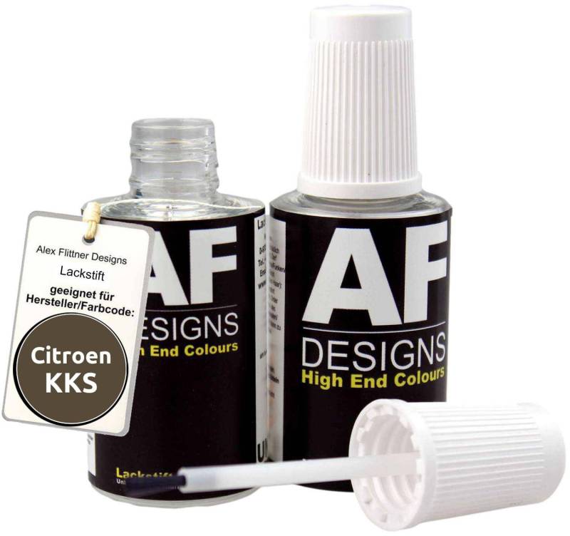 Alex Flittner Designs Lackstift Set kompatibel mit Citroen KKS Moka Metallic schnelltrocknend 2x20ml Autolack von Alex Flittner Designs