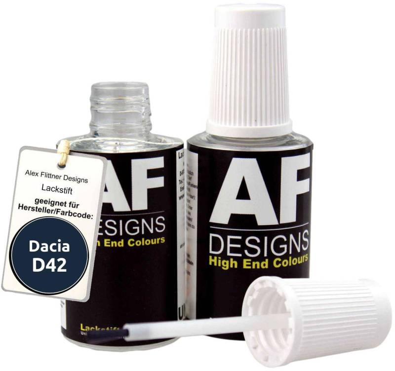 Alex Flittner Designs Lackstift Set kompatibel mit Dacia D42 Bleu Navy schnelltrocknend 2x20ml Autolack von Alex Flittner Designs