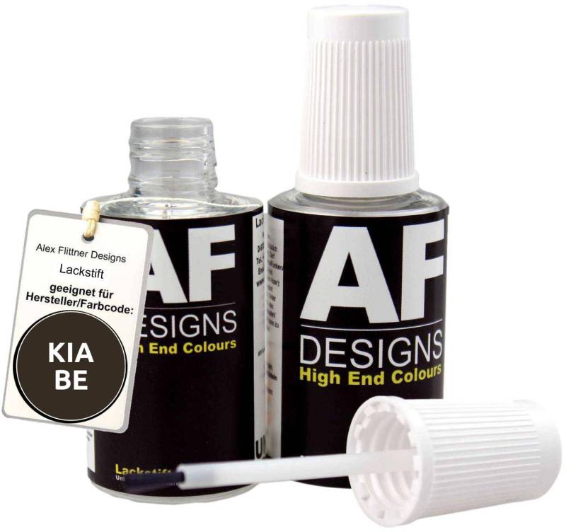 Alex Flittner Designs Lackstift Set kompatibel mit KIA BE Dark Gun Metal Metallic schnelltrocknend 2x20ml Autolack von Alex Flittner Designs