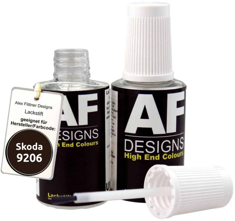 Alex Flittner Designs Lackstift Set kompatibel mit Skoda 9206 Magnetic Braun Metallic schnelltrocknend 2x20ml von Alex Flittner Designs