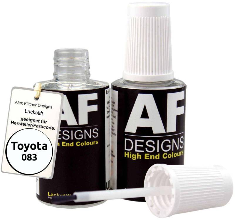 Alex Flittner Designs Lackstift Set kompatibel mit Toyota 083 White Nova GF Perl schnelltrocknend 2x20ml Autolack von Alex Flittner Designs