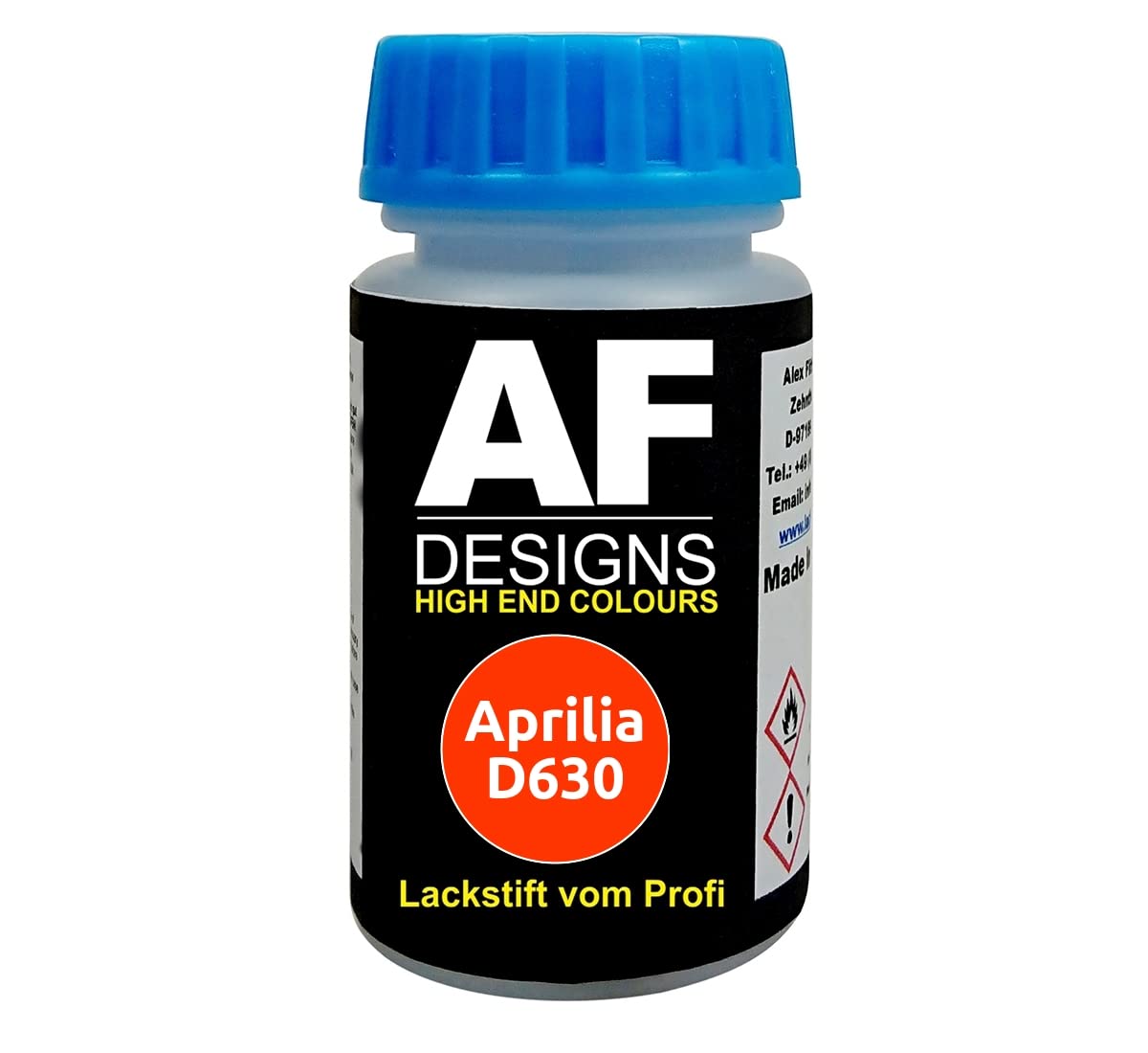 Alex Flittner Designs Lackstift für Aprilia D630 Rosso Passion Metallic schnelltrocknend Tupflack Motorradlack von Alex Flittner Designs
