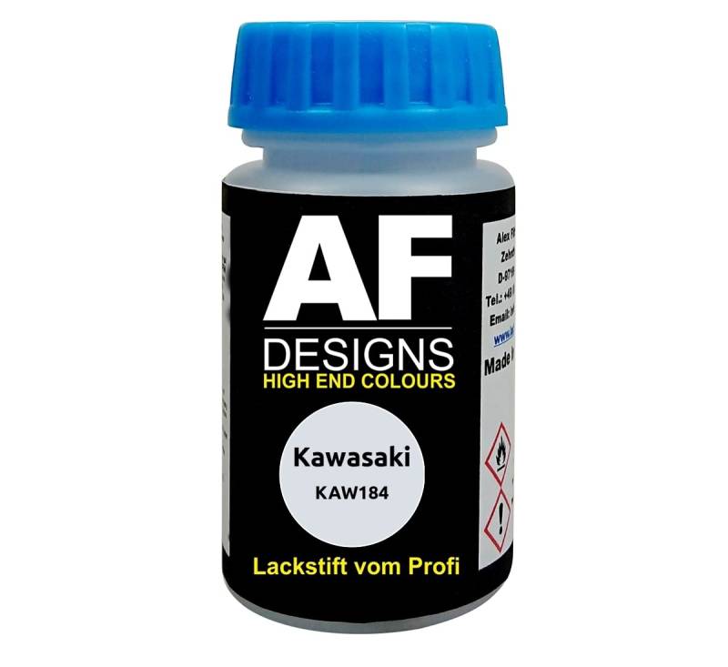 Alex Flittner Designs Lackstift für Kawasaki KAW184 Pearl Flat White schnelltrocknend Tupflack Motorradlack von Alex Flittner Designs