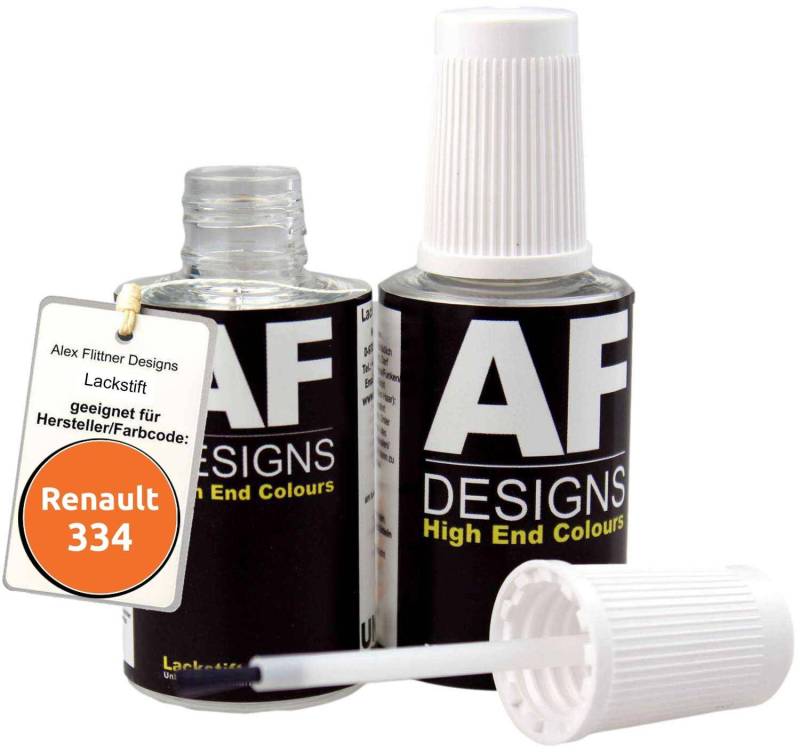 Lackstift Set kompatibel mit Renault 334 Orange schnelltrocknend 2x20ml Autolack von Alex Flittner Designs