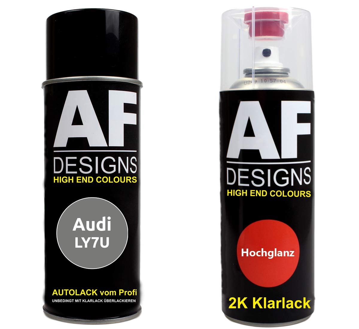 Autolack Spraydose Set für Audi LY7U Steingrau Metallic 2K Klarlack Basislack Sprühdose Spraydosen 2x400ml von Alex Flittner Designs