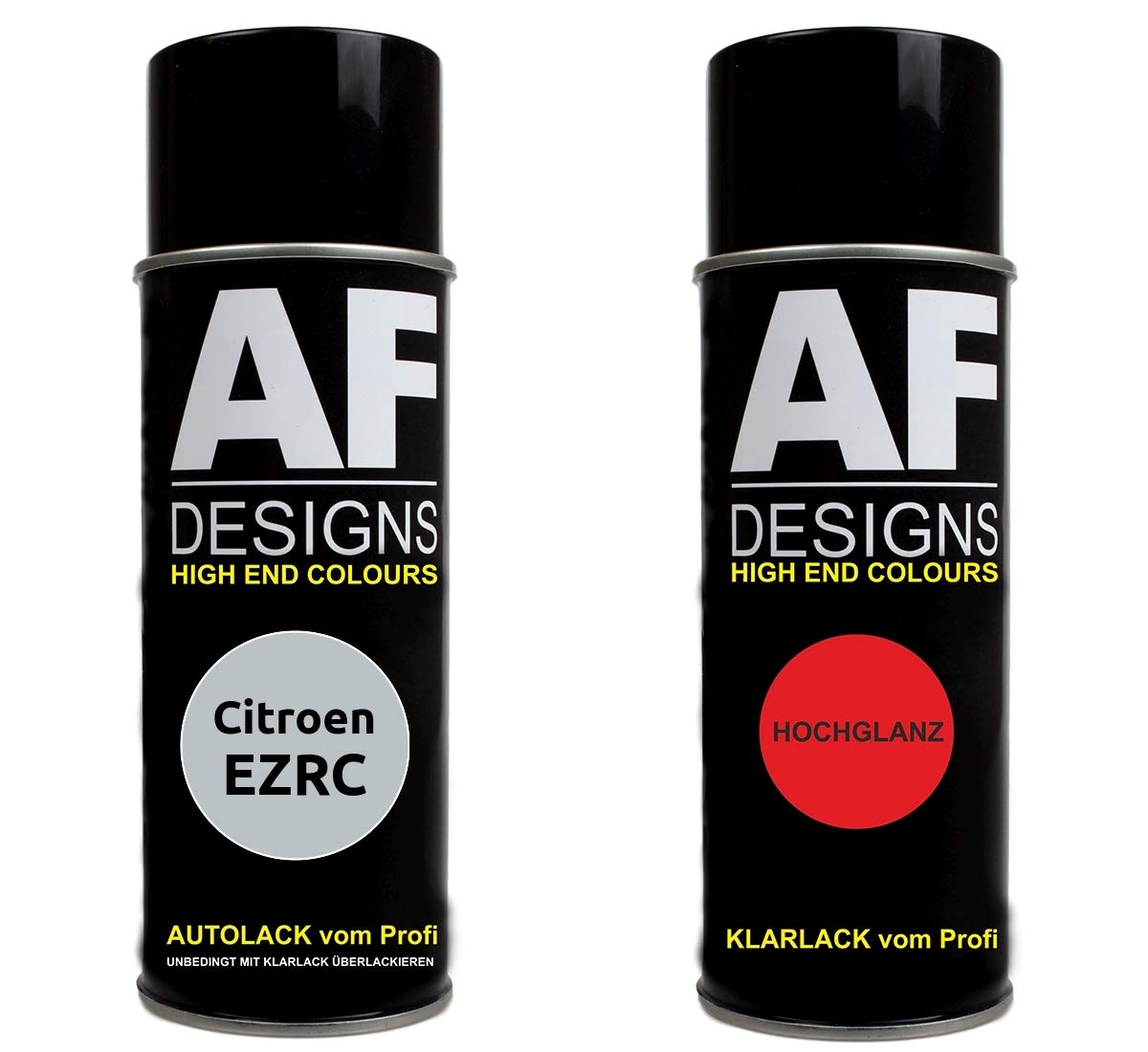Alex Flittner Designs Autolack Spraydose Set für Citroen EZRC Gris Aluminium Metallic Basislack Klarlack Sprühdose 400ml von Alex Flittner Designs
