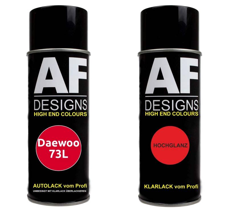 Alex Flittner Designs Autolack Spraydose Set für Daewoo 73L Super Red Basislack Klarlack Sprühdose 400ml von Alex Flittner Designs