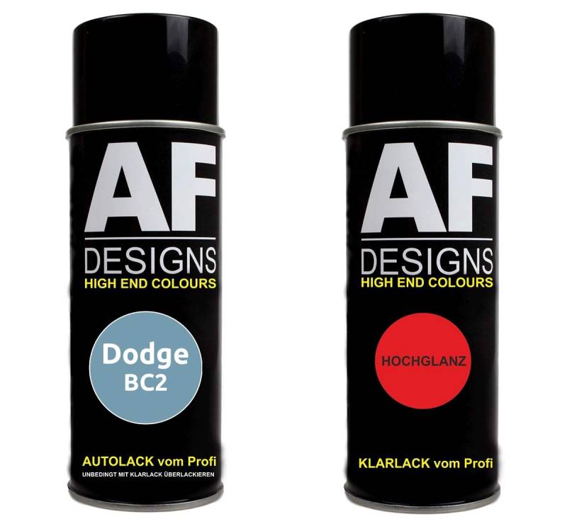 Alex Flittner Designs Autolack Spraydose Set für Dodge BC2 Light Blue Metallic Basislack Klarlack Sprühdose 400ml von Alex Flittner Designs