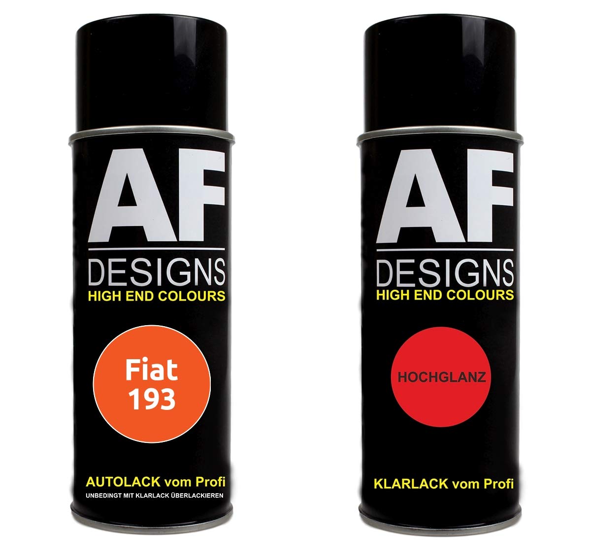 Autolack Spraydose Set für FIAT 193 Arancio/Rosso Corallo Basislack Klarlack Sprühdose 400ml von Alex Flittner Designs
