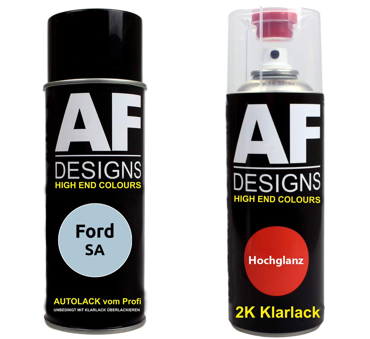 Autolack Spraydose Set für Ford SA Light Blue Metallic 2K Klarlack Basislack Sprühdose Spraydosen 2x400ml von Alex Flittner Designs