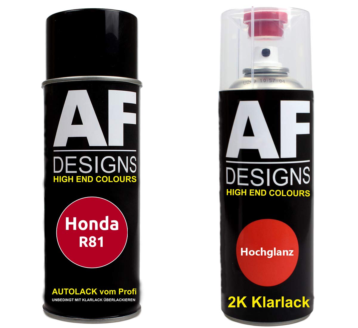 Autolack Spraydose Set für Honda R81 Milano Red 2K Klarlack Basislack Sprühdose Spraydosen 2x400ml von Alex Flittner Designs