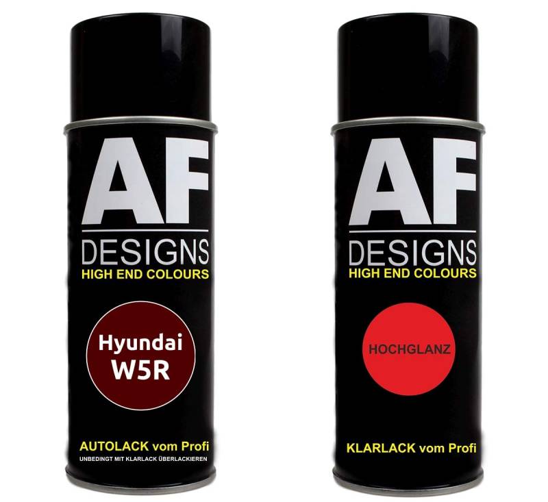 Autolack Spraydose Set für Hyundai W5R Wine Red Perl Basislack Klarlack Sprühdose 400ml von Alex Flittner Designs