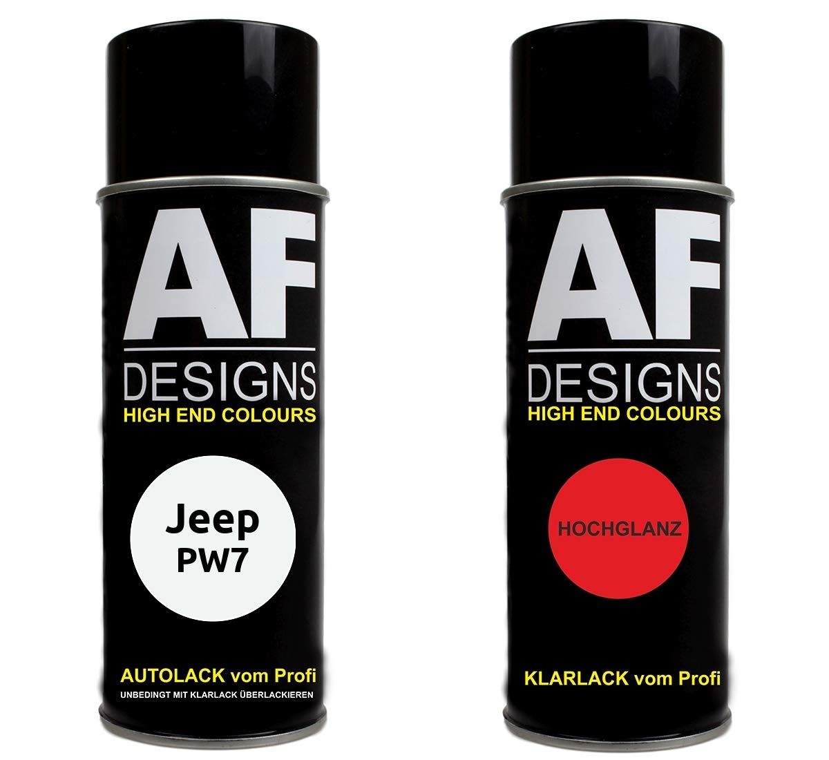 Autolack Spraydose Set für Jeep PW7 Bright White Basislack Klarlack Sprühdose 400ml von Alex Flittner Designs
