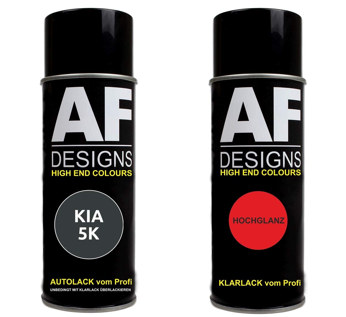 Alex Flittner Designs Autolack Spraydose Set für KIA 5K Piston Grey Metallic Basislack Klarlack Sprühdose 400ml von Alex Flittner Designs
