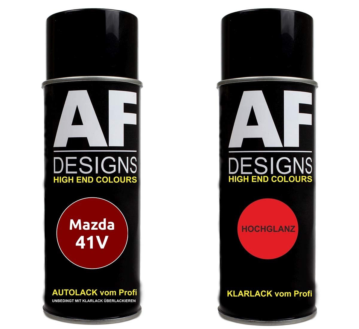 Autolack Spraydose Set für Mazda 41V Soul Red Metallic Basislack Klarlack Sprühdose 400ml von Alex Flittner Designs