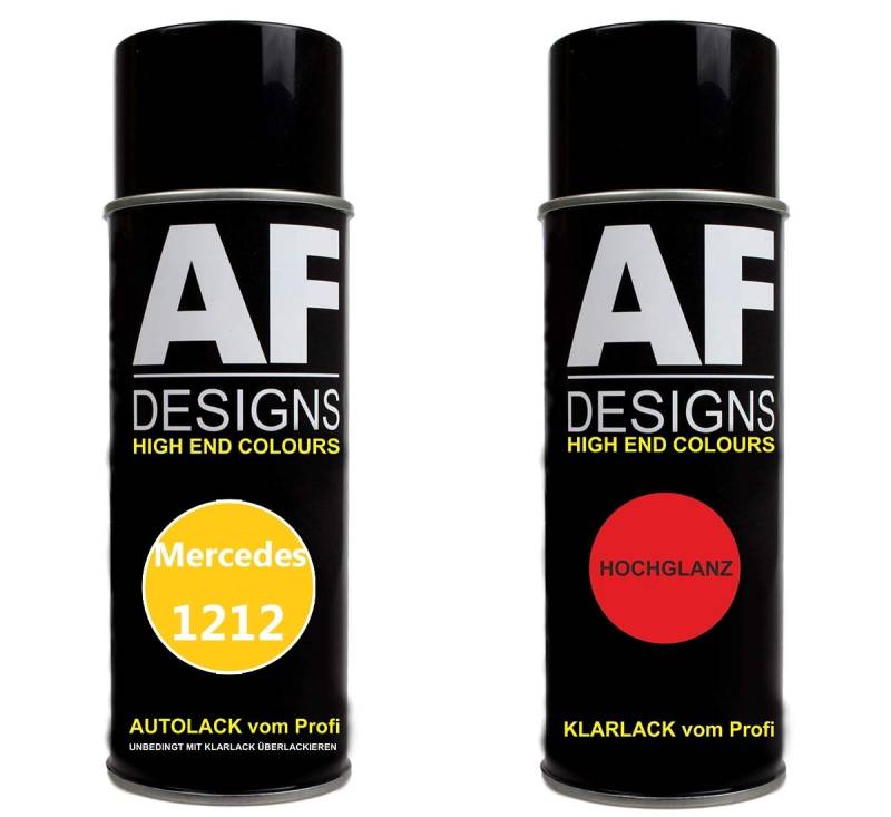 Autolack Spraydose Set für Mercedes/Daimler Benz 1212 Ginstergelb Basislack Klarlack Sprühdose 400ml von Alex Flittner Designs