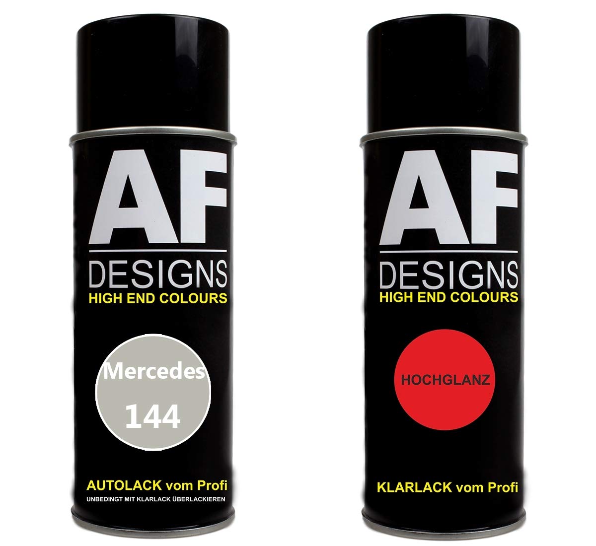 Alex Flittner Designs Autolack Spraydose Set für Mercedes/Daimler Benz 144 Mondsteinweiss Metallic Basislack Klarlack Sprühdose 400ml von Alex Flittner Designs