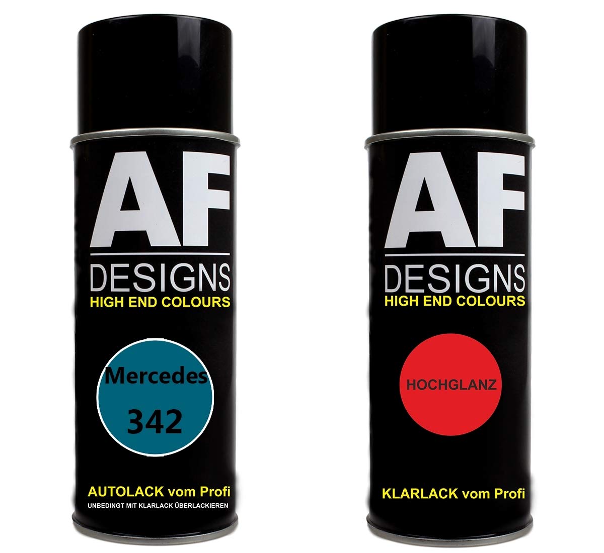 Autolack Spraydose Set für Mercedes/Daimler Benz 342 Pacificblau Metallic Basislack Klarlack Sprühdose 400ml von Alex Flittner Designs