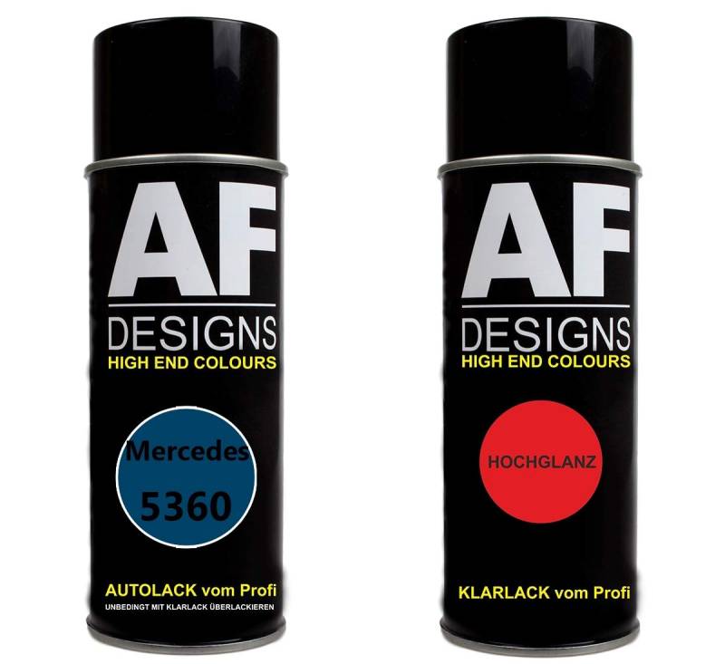 Autolack Spraydose Set für Mercedes/Daimler Benz 5360 Saphirblau Basislack Klarlack Sprühdose 400ml von Alex Flittner Designs