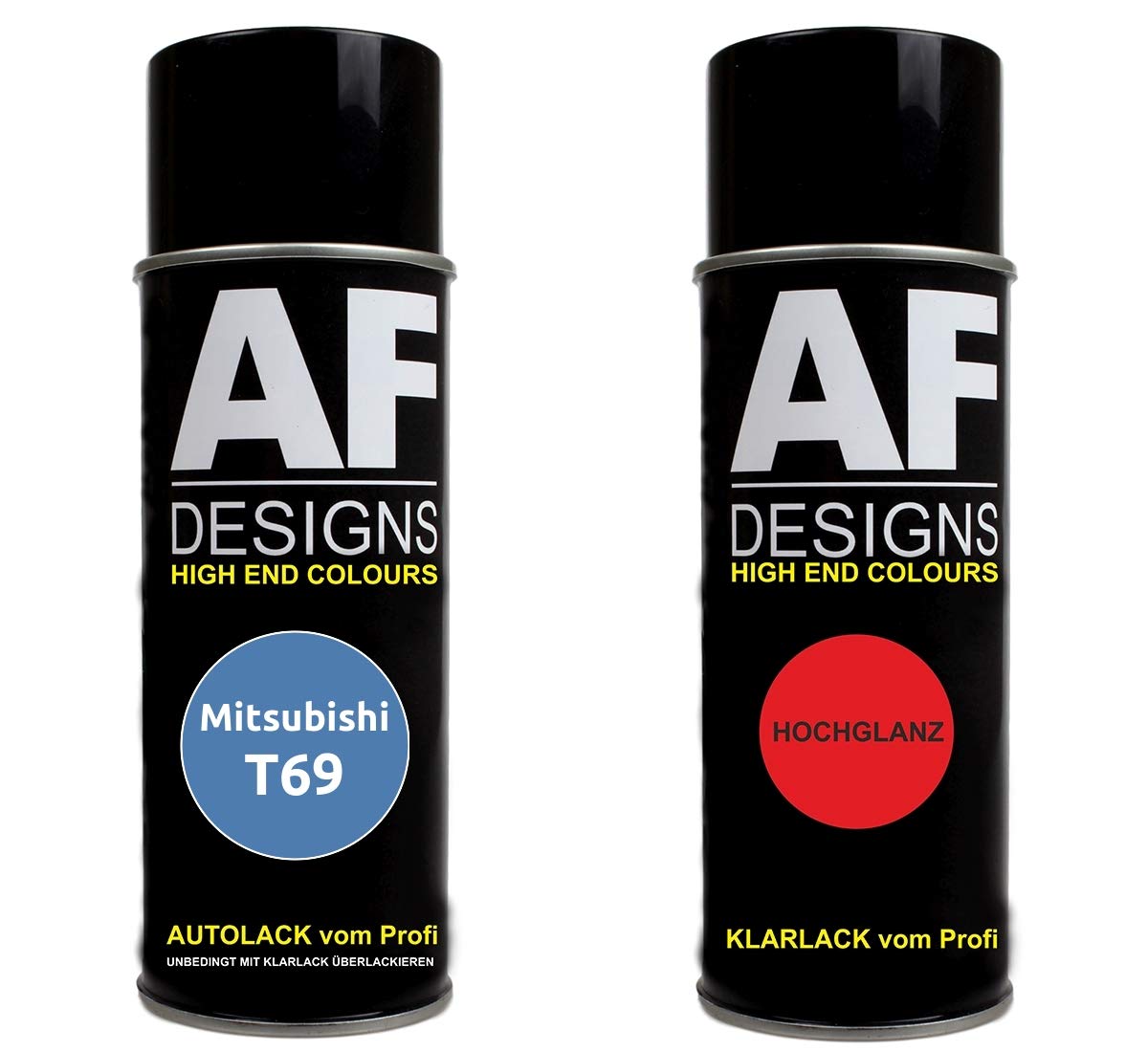 Autolack Spraydose Set für Mitsubishi T69 Medium Blue Metallic Basislack Klarlack Sprühdose 400ml von Alex Flittner Designs