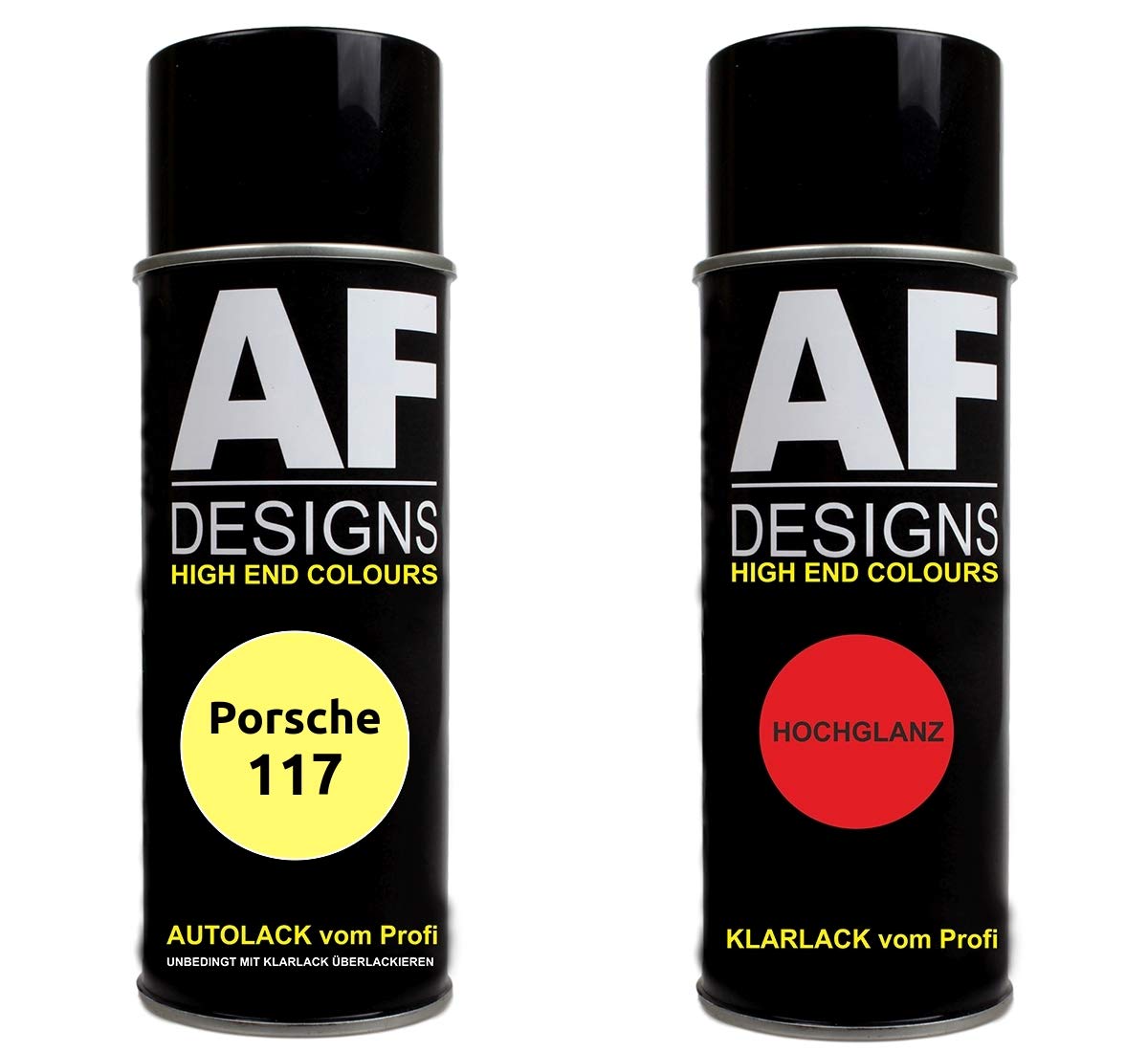Autolack Spraydose Set für Porsche 117 Hellgelb Basislack Klarlack Sprühdose 400ml von Alex Flittner Designs