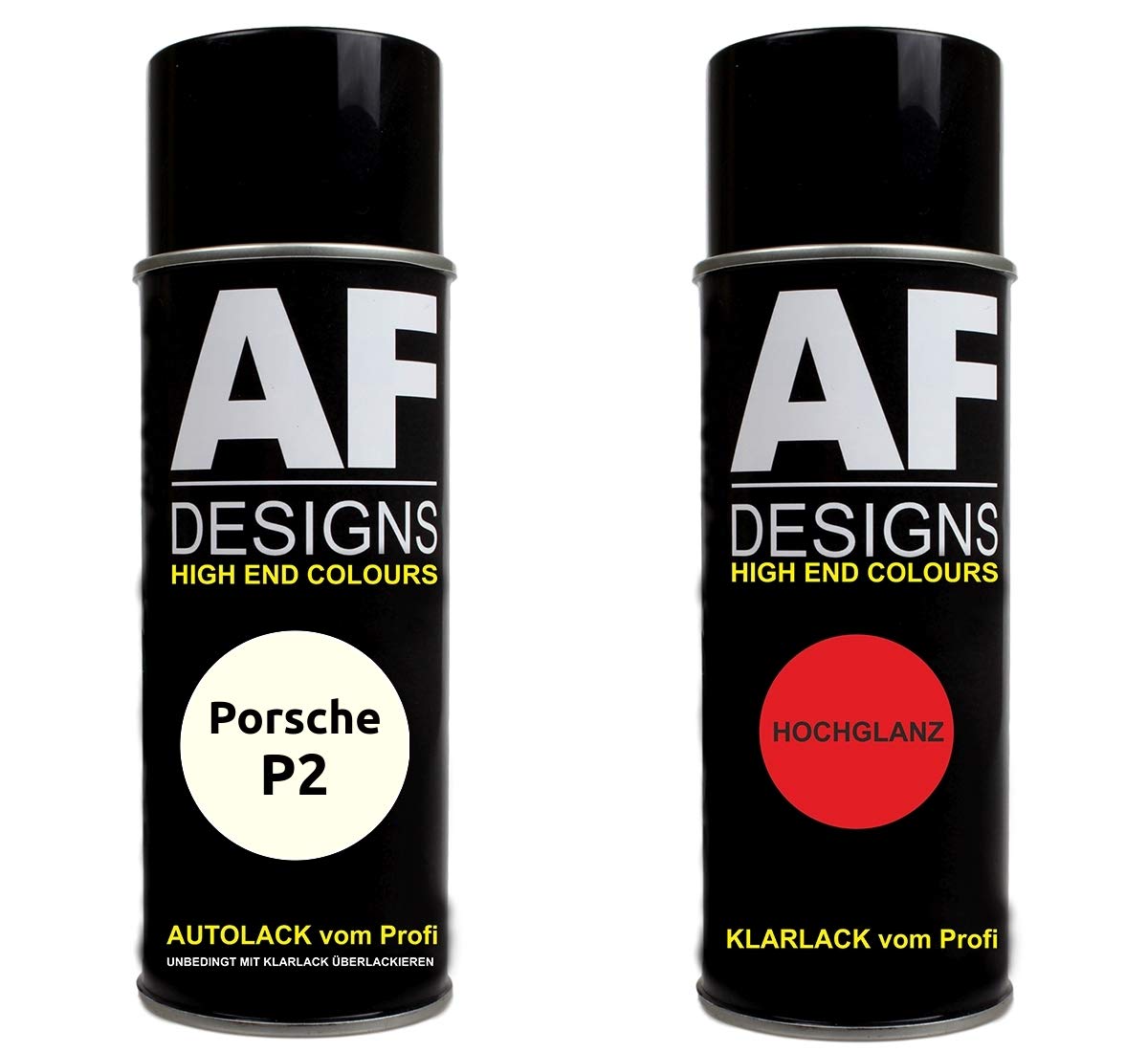 Autolack Spraydose Set für Porsche P2 Chiffonweiss Basislack Klarlack Sprühdose 400ml von Alex Flittner Designs