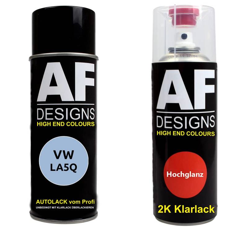 Alex Flittner Designs Autolack Spraydose Set für VW LA5Q Shark Blue Metallic 2K Klarlack Basislack Sprühdose Spraydosen 2x400ml von Alex Flittner Designs