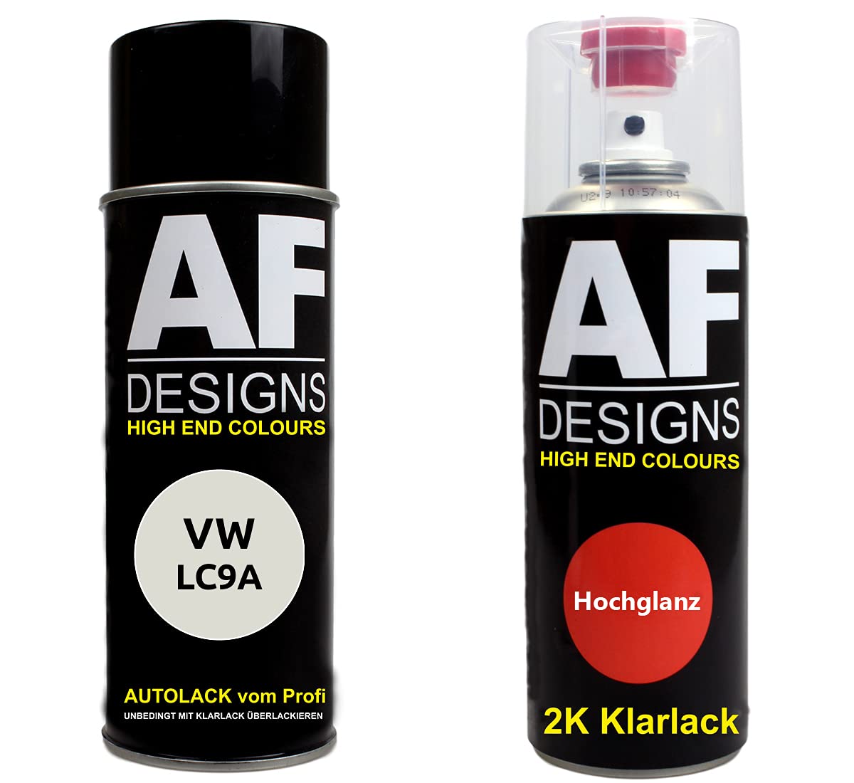 Autolack Spraydose Set für VW LC9A Pure White 2K Klarlack Basislack Sprühdose Spraydosen 2x400ml von Alex Flittner Designs