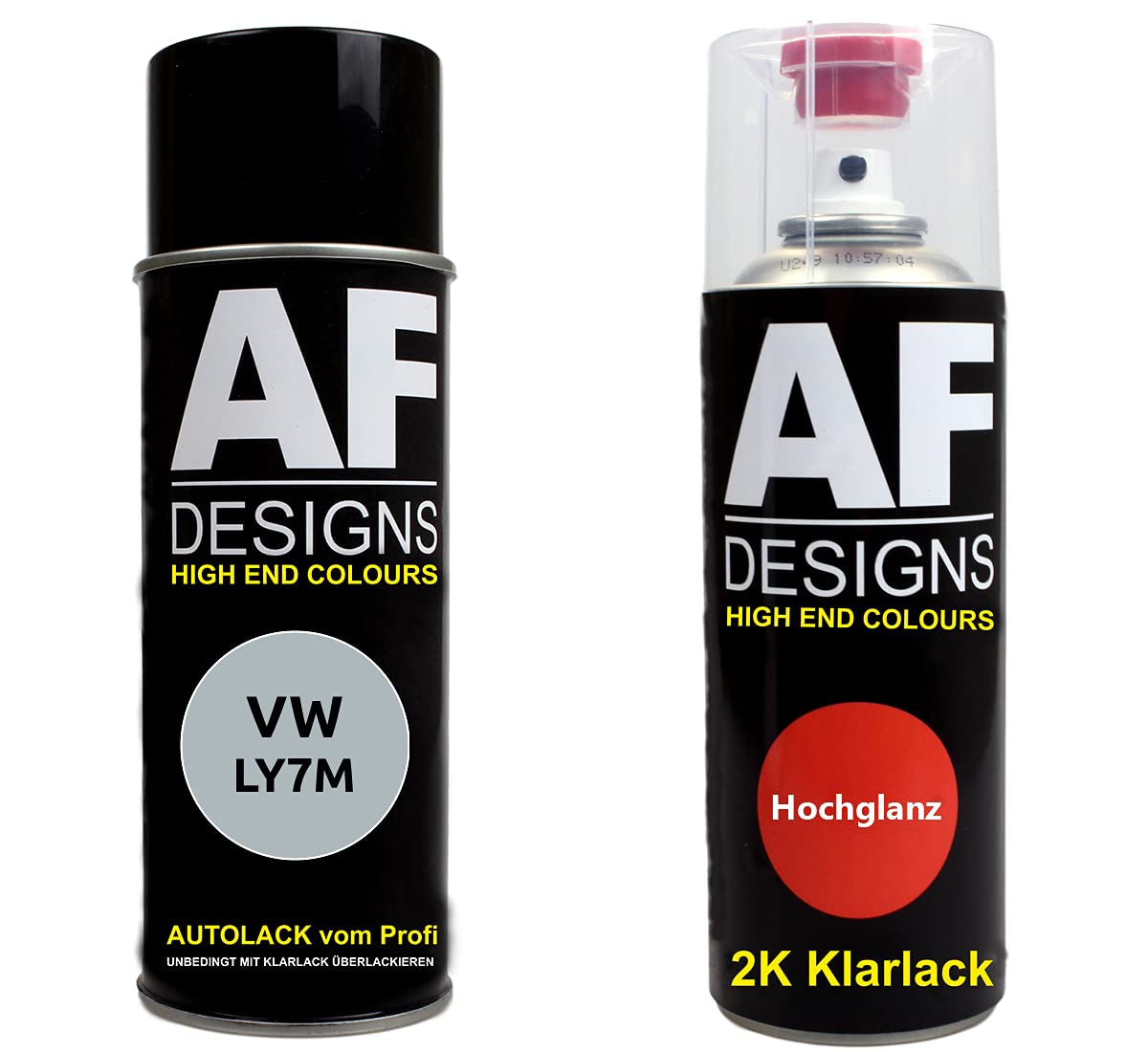 Autolack Spraydose Set für VW LY7M Alusilver Metallic 2K Klarlack Basislack Sprühdose Spraydosen 2x400ml von Alex Flittner Designs