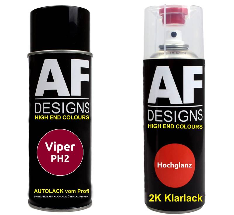 Autolack Spraydose Set für Viper PH2 Candy Apple Red Metallic 2K Klarlack Basislack Sprühdose Spraydosen 2x400ml von Alex Flittner Designs