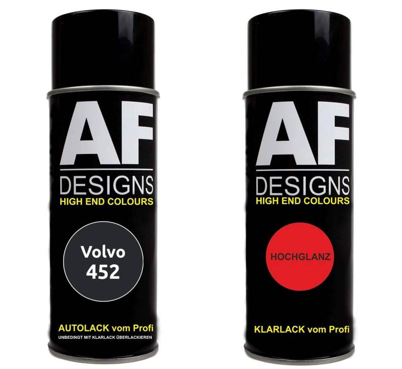 Autolack Spraydose Set für Volvo 452 Black Saphire Metallic Basislack Klarlack Sprühdose 400ml von Alex Flittner Designs