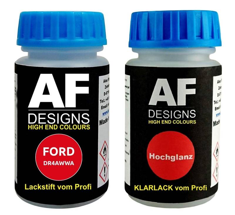 Lackstift für FORD DR4AWWA Flame + Klarlack je 50ml Autolack Basislack Set von Alex Flittner Designs