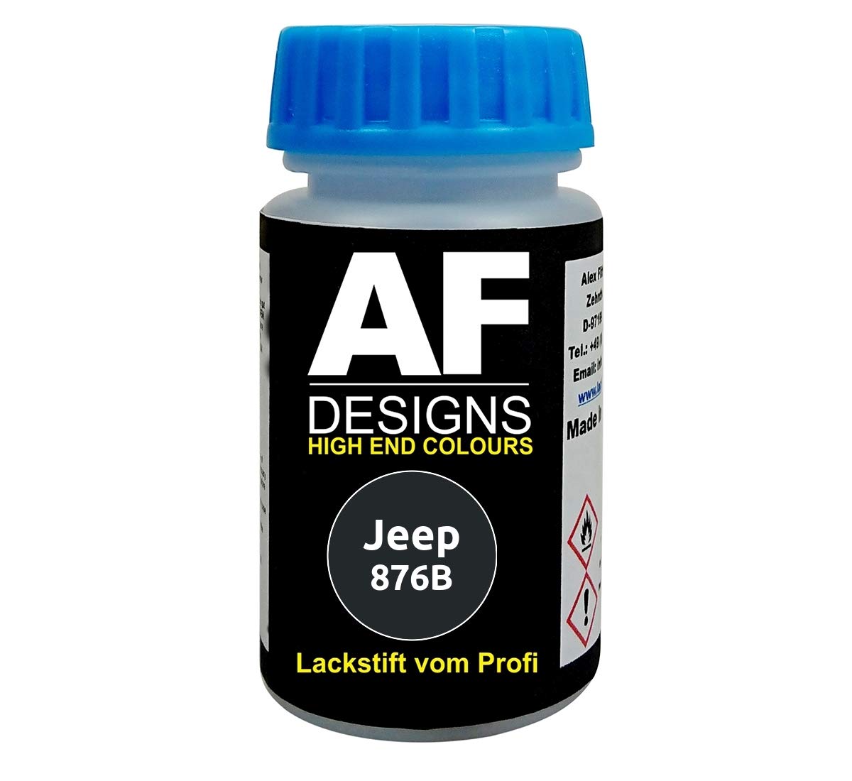 Lackstift für Jeep 876B Carbon Black Metallic schnelltrocknend Tupflack Autolack von Alex Flittner Designs