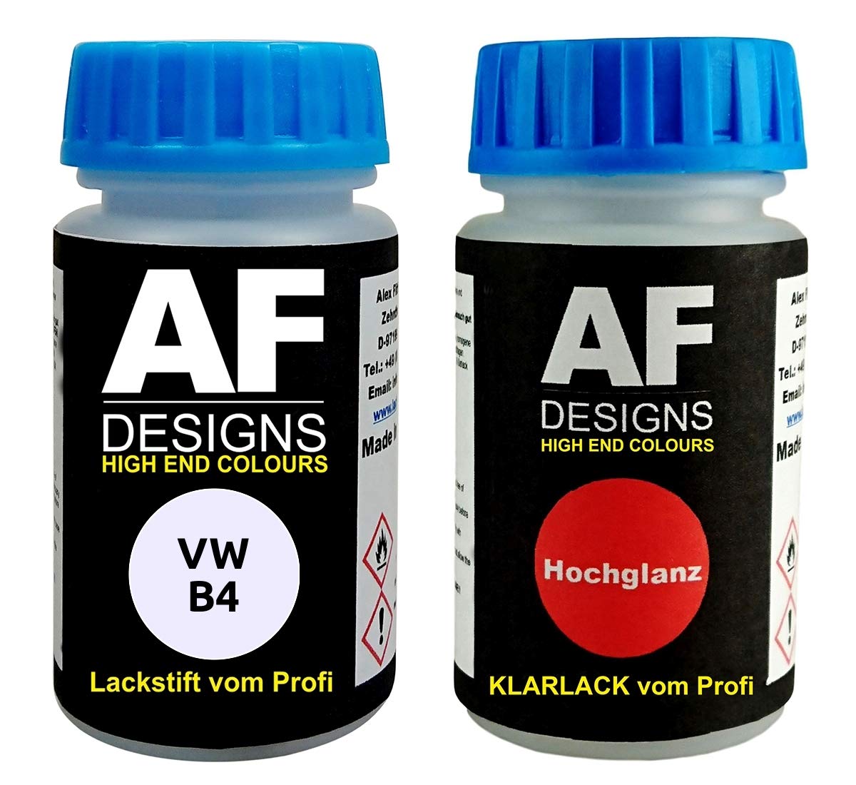 Lackstift für VW/Volkswagen B4 Candyweiss + Klarlack je 50ml Autolack Set von Alex Flittner Designs