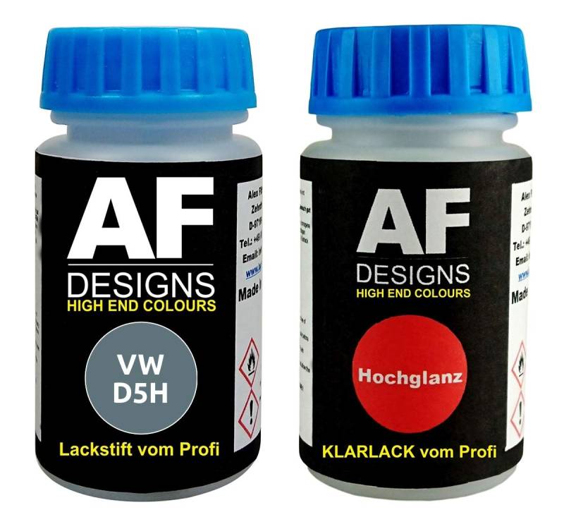 Lackstift für VW/Volkswagen D5H Stonewashed Blue Metallic + Klarlack 50ml Autolack von Alex Flittner Designs