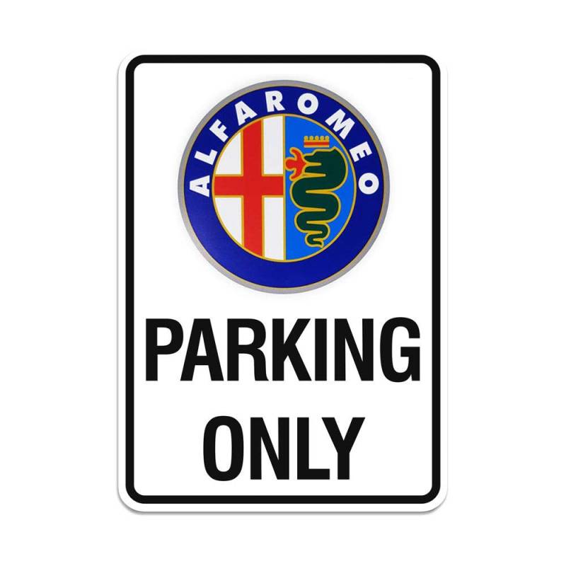 Alfa Romeo Parkplatzschild 28 x 40 cm, Kunststoff, retro, Wandmontage von Alfa Romeo